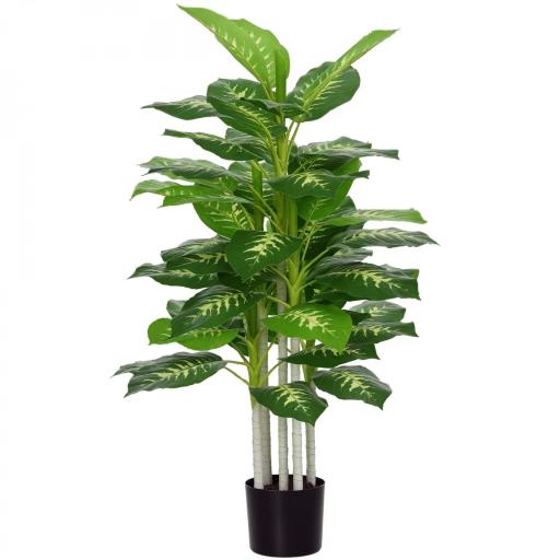 Aglaonema Artificial Planta Sintética de 120 cm con 53 Hojas Decoración para Hogar Oficina Verde [10]