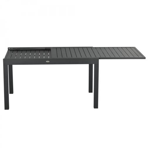 Juegos de Comedor de Jardín con Marco de Aluminio Mesa Extensible y 8 Sillas Apilables para Terraza Patio Gris [5]