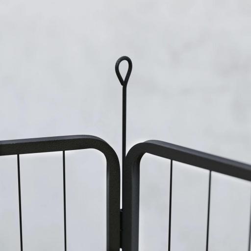 Parque para Perros de 6 Paneles de 80 cm de Altura con Puerta para Interior y Exterior Negro [6]