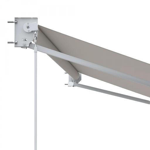 Toldo de Pared Apertura Manual de Aluminio y Poliéster UV50+ para Exterior con Manivela 200x295 cm Blanco Crema [6]