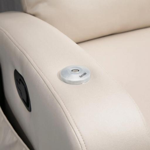 Sillón de Masaje con 4 Modos Vibración Reclinación 145° Mando a Distancia 77x93x105 cm Beige [7]