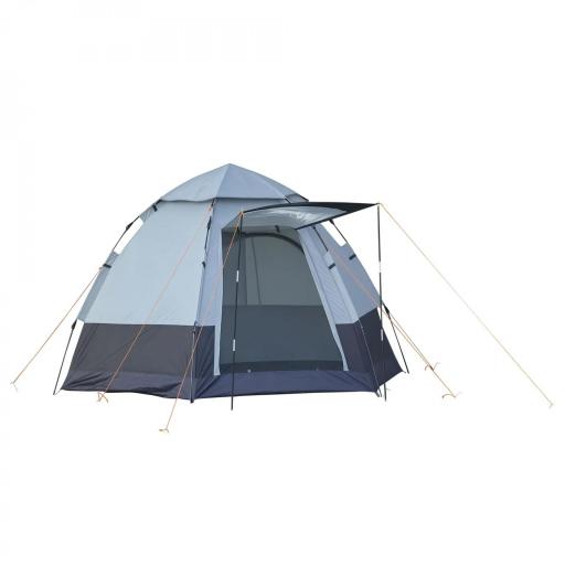 Tienda de Camping para 2-3 Personas con 2 Puertas Impermeable Anti-UV Palanca Automática 260x260x150 cm Negro y Gris [10]