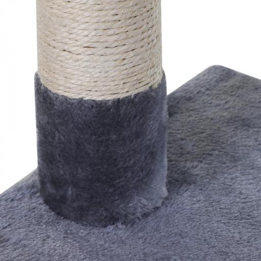 Árbol Rascador para Gatos Torre para Gatos 50x36x70 cm Centro de Actividad con Hamaca Plataforma Postes de Sisal Gris [6]