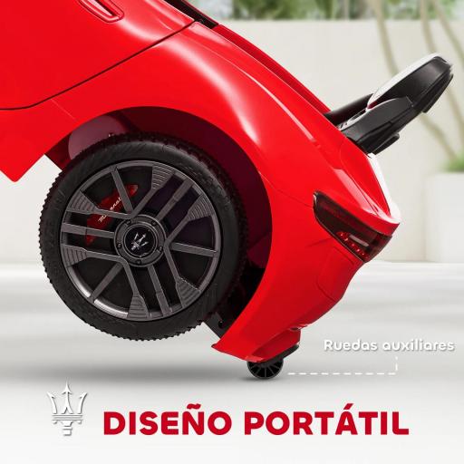 Coche Eléctrico Infantil Maserati Gran Turismo Folgore con Batería 12V Mando a Distancia Faros Bocina y Música MP3 Rojo [4]