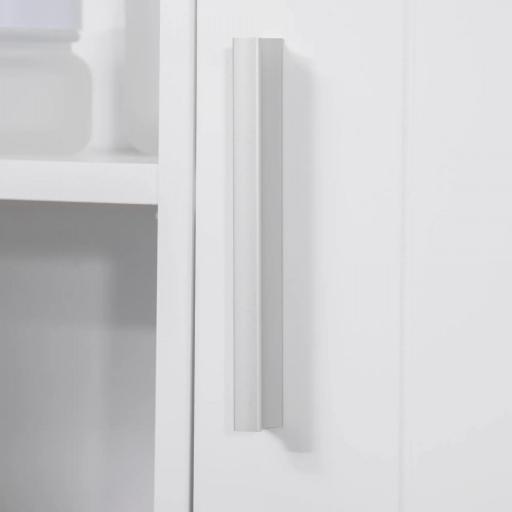 Armario de Baño con Espejo Mueble Colgante de Aseo con 2 Puertas y 2 Estantes Ajustables Interiores 54x15,2x55,3 cm Blanco [7]