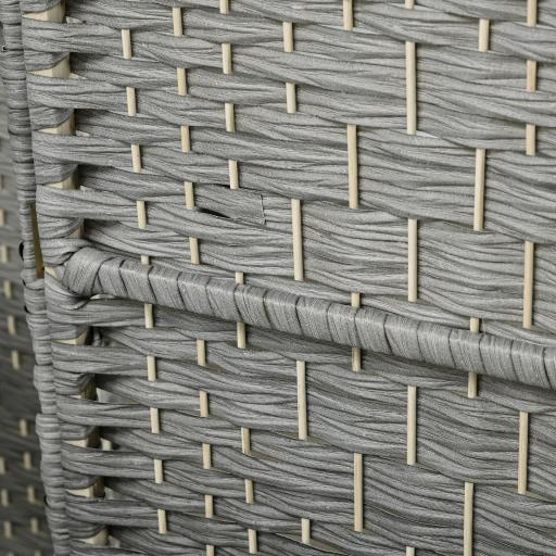 Separador de Ambientes de 6 Paneles Biombo Plegable 270x180 cm Pantalla de Privacidad de Polipropileno Gris Mixto [4]