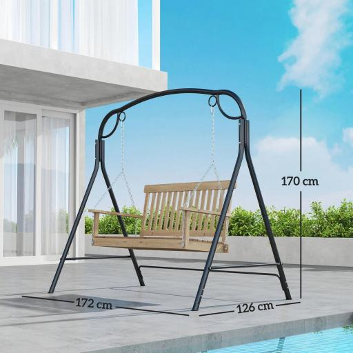 Soporte para Columpio de Metal Estructura Resistente con Patas en A para Exterior 172x126x170 cm Acabado en Bronce [2]