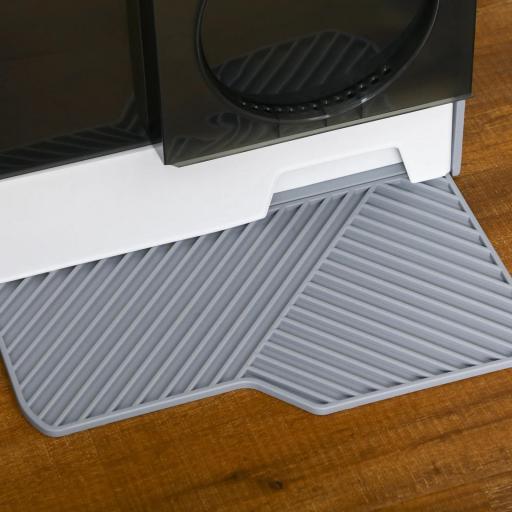 Arenero para Gatos Caja de Arena Cerrada para Gatos con Bandeja Extraíble Pala y Filtro Desodorizante 47x45x42 cm Gris [7]