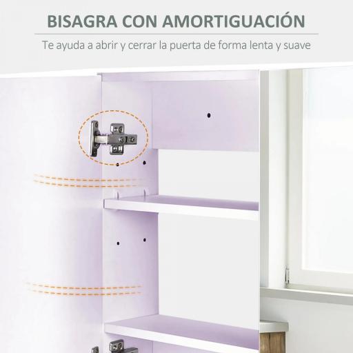 Armario de Baño con Espejo Armario de 2 Puertas con 3 Estantes Interiores Estilo Moderno para Dormitorio Salón 80x15x60 cm Lila Claro [9]