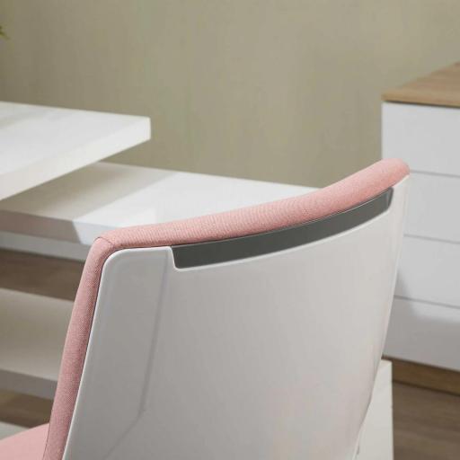 Silla de Escritorio Giratoria Silla de Oficina Basculante con Reposabrazos y Altura Ajustable 62x69x92-100 cm Rosa [7]