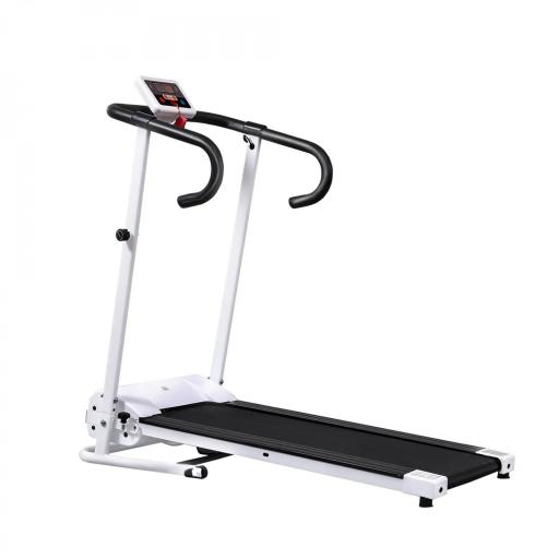 Cinta de Andar Plegable Cinta de Correr Eléctrica Velocidad de 1-10km/h con Pantalla LCD y Carga Máx. 110 kg para Fitness Hogar Oficina 125x61x118 cm Blanco y Negro [8]