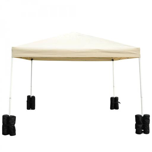 Pack de 4 Sacos de Lastre Rellenables para Carpa Tienda y Cenador Volumen Máx. 15kg Ø14x42 cm Color Negro [5]