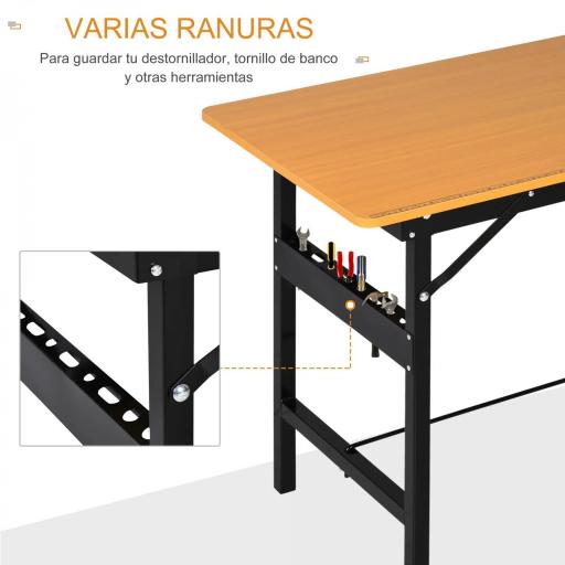Banco de Trabajo Plegable con Regla Transportador Carga 100 kg 100x60x75,5 cm Natural y Negro [5]
