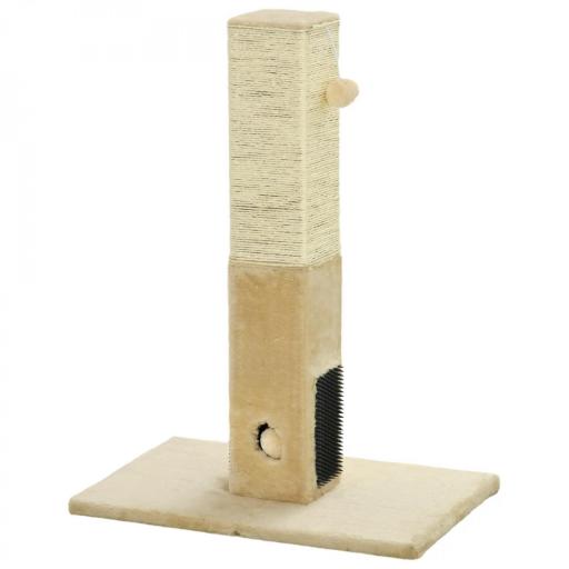 Poste Rascador para Gatos 79 cm Arañador para Gatos con Bola Colgante Poste de Yute 59,5x39x79 cm Beige y Crema [9]