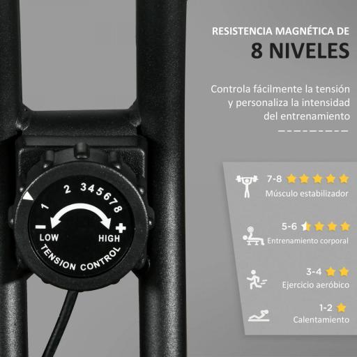 Bicicleta Estática Plegable con 8 Niveles de Resistencia Magnética Pantalla LCD y Asiento Regulable 43x85x109cm Negro [3]