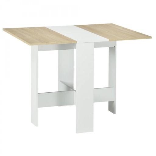 Mesa Plegable de Comedor Mesa Auxiliar de Cocina con Alas Abatibles Ahorra Espacio Diseño Moderno 103x76x73,5cm Madera [8]