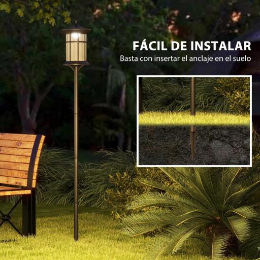  2 Luces Solares Exterior con Panel Solar Encendido Automático y Marco de Acero Inoxidable Impermeable IP44 Negro [7]