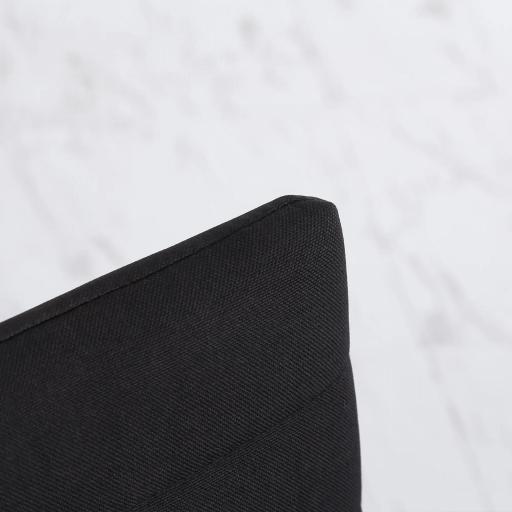 Pack de 4 Sillas de Cocina Modernas Tapizadas en Lino y Patas de Metal para Salón Carga 120 kg 41x50x97 cm Negro [5]