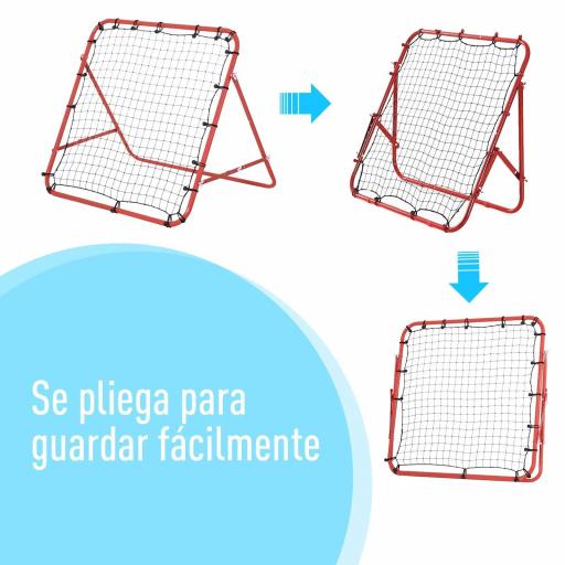 Red de Rebote Reboteador de Metal con Ángulo Ajustable para Entrenamiento de Deportes 96x80x96 cm Rojo [2]