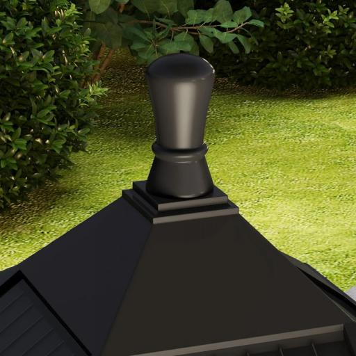 Farol Solar de Jardín con 6h de Autonomía y Anclaje de Suelo Farol de Exterior en ABS y Policarbonato Ø15x127 cm Negro [3]