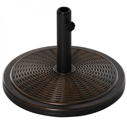 Base para Sombrilla de Jardín Peso Neto 13 kg Soporte de Parasol de Cemento Retro para Postes de 35mm/38mm/48mm para Terraza Patio Exterior Ø48x34 cm Bronce [8]