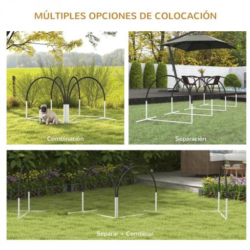 Set de Entrenamiento de Agilidad para Perros de 4 Piezas con Bolsa de Transporte 89x69x99 cm Negro [3]