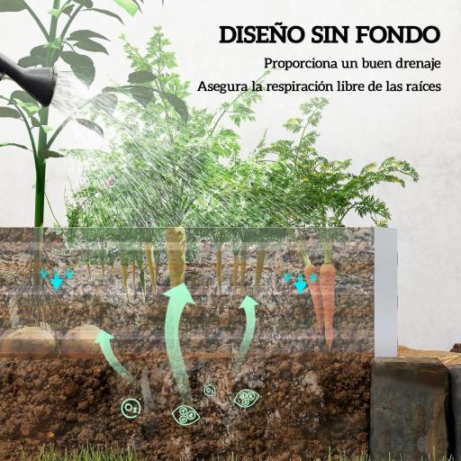 Jardinera Exterior Grande Rectangular de Acero Galvanizado para Terraza con Base Abierta 241x90,5x30 cm Plateado [2]