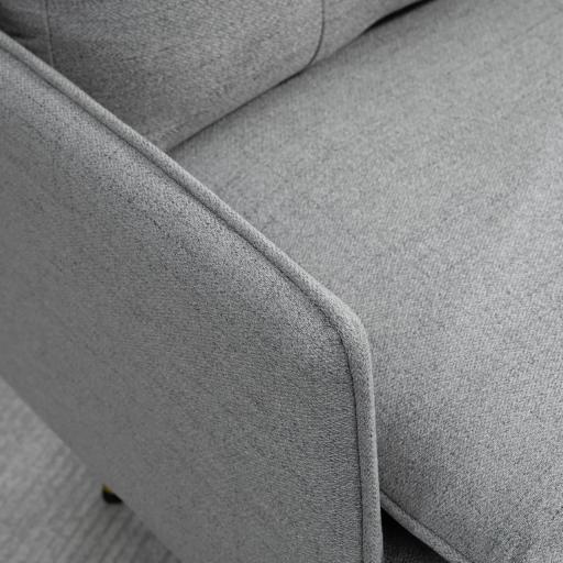 Butaca de Salón con Reposabrazos Asiento Acolchado y Patas de Acero Sofá Individual de Moderno 76x68x80 cm Gris [6]