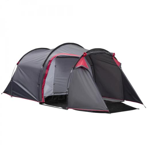 Tienda de Campaña Familiar 2-3 Personas Plegable Impermeable a Prueba de UV 20+ con Vestíbulo 426x206x154 cm Gris Oscuro [9]