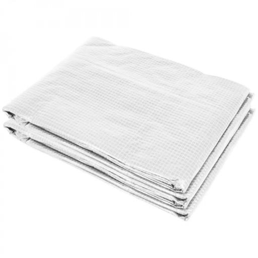 Lona de Repuesto para Invernadero Túnel 6 m², lona PE Anti-UV impermeable 6 ventanas + Puerta Enrollable con cremallera Blanco [3]