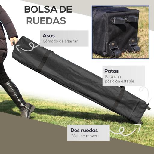 Carpa Plegable Pop-up con Altura Ajustable Protección UV50+ Doble Techo y Mosquiteras 4x4x2,8 m Beige [5]