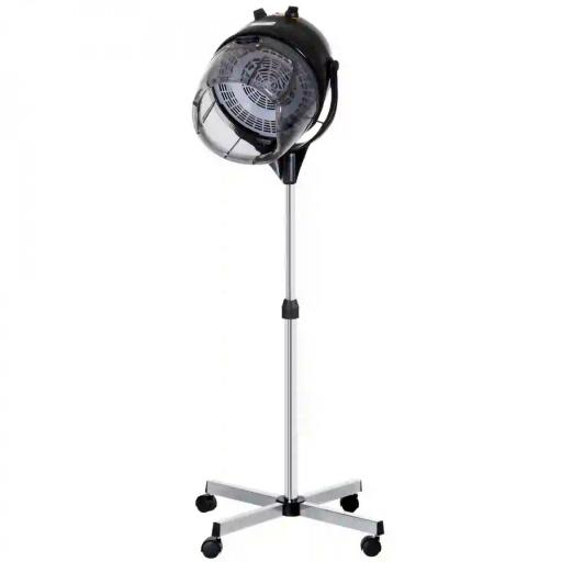 Secador de Casco Profesional 1180W con Altura Ajustable Temperatura Regulable Temporizador Capucha y Ruedas Negro [9]