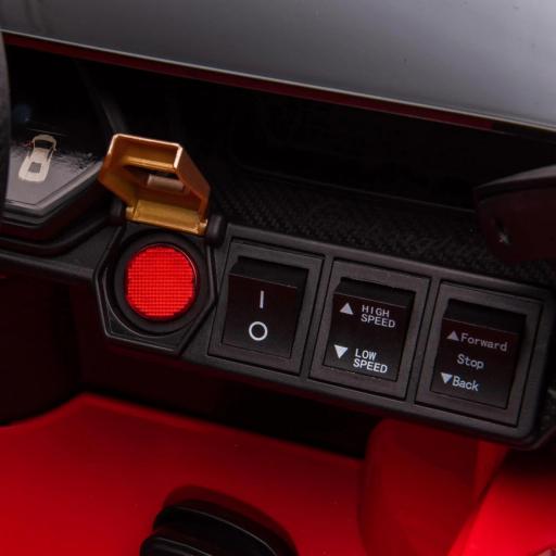 Coche Eléctrico para Niños de +3 Años Lamborghini SIAN Coche de Batería 12V con Mando a Distancia Apertura de Puerta Música MP3 USB y Faros 3-5 km/h 108x62x40 cm Rojo [8]