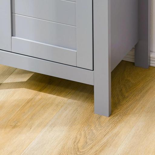 Armario Alto de Baño Moderno Mueble Columna de Baño con 1 Puerta Estante Ajustable y 3 Compartimentos 39x30x168 cm Gris [7]