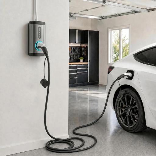 Cargador para Coche Eléctrico Tipo 2 2,2kW 32A Modo 3 Trifásico 5m IP65 con Bolsa y Paño de Limpieza para EV y PHEV Negro [1]