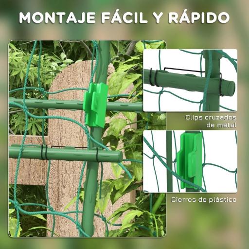Enrejado de Pepino 206 cm Enrejado de Jardín de Arco para Plantas Trepadoras al Aire Libre con Marco de Acero Verde [5]