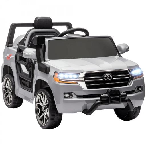 Coche Eléctrico para Niños de +3 Años Toyota LAND CRUISER con Batería 12V Mando a Distancia y Música MP3 Gris [9]