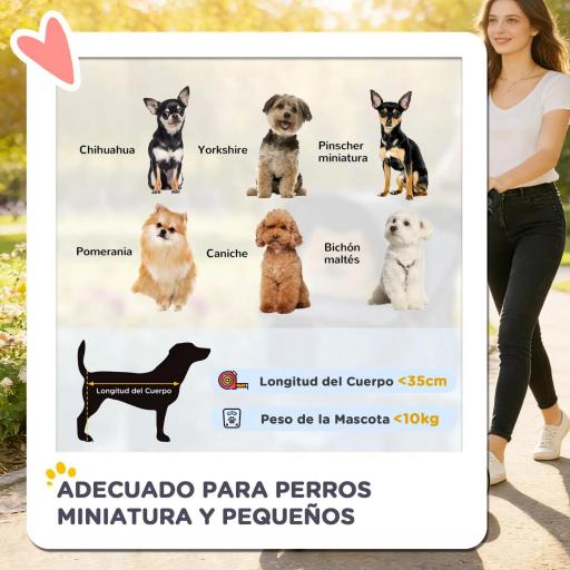 Carrito para Perros Pequeños con Cesta de Almacenaje Portavasos Ruedas y Cojín Lavable 77x44x102 cm Gris [4]
