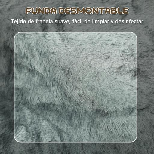 Escalera para Perros de 3 Peldaños con Funda Extraíble y Lavable para Mascotas Mayores para Cama Sofá 46x35x35 cm Gris [5]