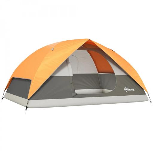 Tienda de Camping para 4 Personas Impermeable Fácil Instalación y Bolsa de Transporte Incluida 200x200x135 cm Gris [9]
