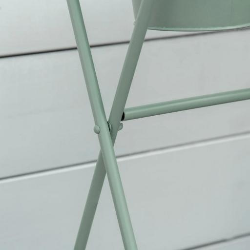 Soporte de Metal para Plantas Plegable con 3 Macetas Incluidas y Estante Inferior Porta Macetero Decorativo de Flores para Interiores y Exteriores 47x37x78,5 cm Verde [6]