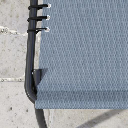 Tumbona Plegable y Ajustable de 4 Posiciones Silla Reclinable de Jardín con Sistema de Cordones para Exterior Marco Acero 197x58x30 cm Gris [6]