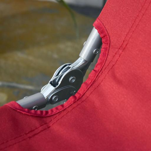 Tumbona Jardín Exterior Plegable con Respaldo Ajustable en 5 Posiciones Carga 120 kg para Terraza 187x55x24 cm Burdeos [6]