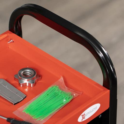 Carro de Herramientas con 3 Estantes Paneles Perforados y Ruedas con Freno para Garaje Taller Almacén 75x35x80 cm Negro [4]