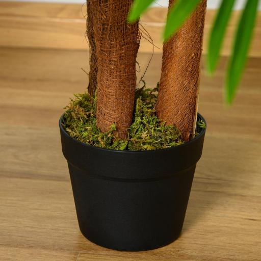 Planta Artificial Palmera Altura 120 cm Árbol Artificial con 3 Troncos y 19 Hojas para Decoración Hogar Oficina Ø16x120 cm Verde [7]