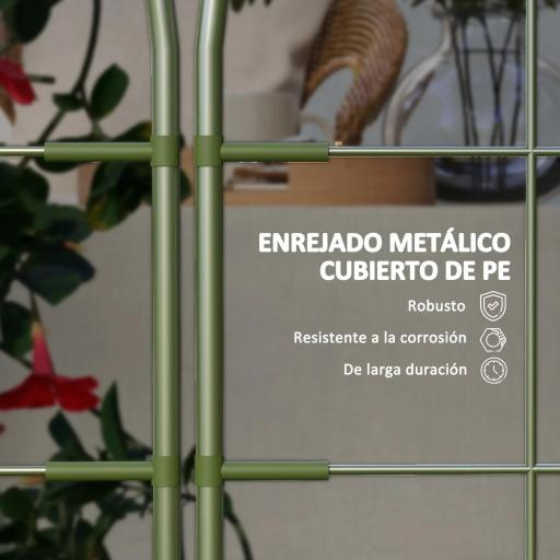 Juego de 4 Enrejados de Jardín Soportes para Enredaderas de Acero para Plantas Trepadoras y Decoración 40x90 cm Verde [6]