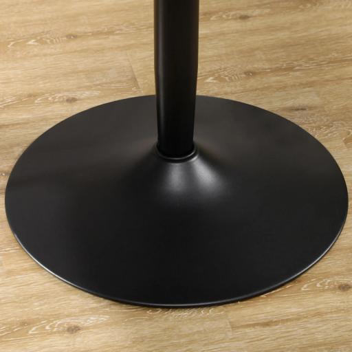 Mesa de Comedor Redonda Mesa de Cocina para 2 Personas con Base de Acero y Almohadillas Antideslizantes Ø70x75 cm Negro [3]