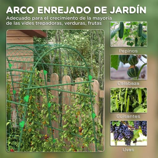 Enrejado de Pepino 206 cm Enrejado de Jardín de Arco para Plantas Trepadoras al Aire Libre con Marco de Acero Verde [3]