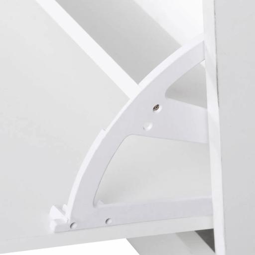 Recibidor de Entrada con Espejo Perchero y Zapatero Mueble de Recibidor de 2 Piezas con 6 Ganchos Estantes y Cajón Abatible para Pasillo Blanco [3]