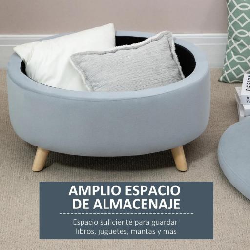 Puff Almacenaje Ovalado, Banco Almacenaje, 71x51,5x42 cm, Tapizado en Terciopelo, con Patas de Madera Maciza, Carga 120 kg, para Sala de Estar, Dormitorio, Entrada, Gris [8]